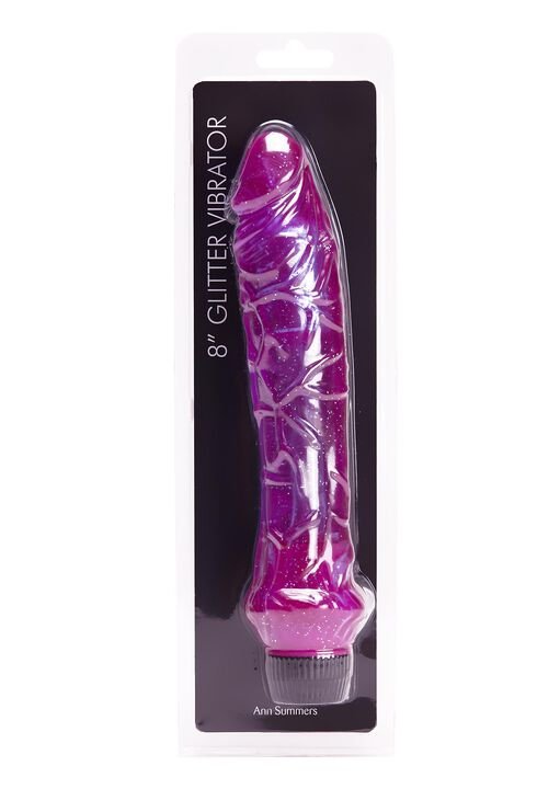 8 Inch Realistic Glitter Jelly G-Spot Vibrator - Image 2