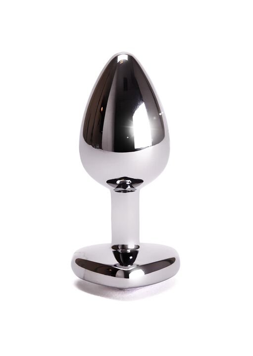 Small Jewelled Heart Metal Butt Plug - Image 5