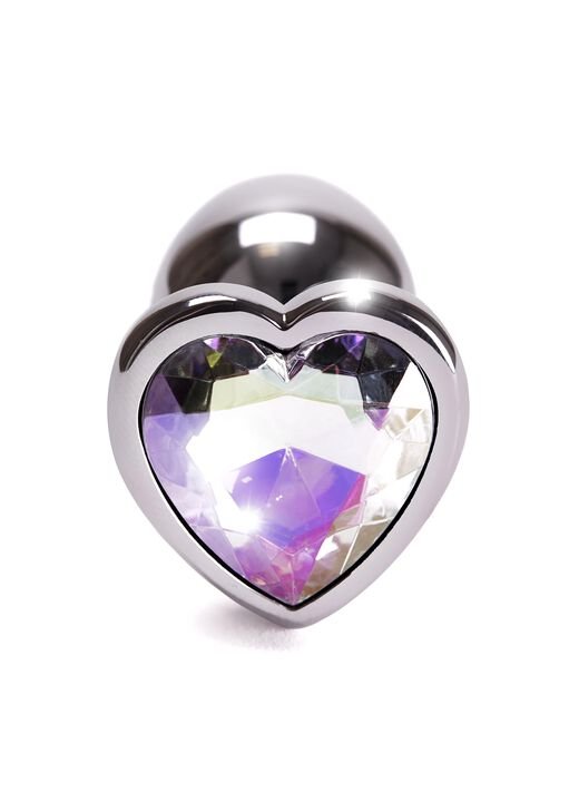 Small Jewelled Heart Metal Butt Plug - Image 4