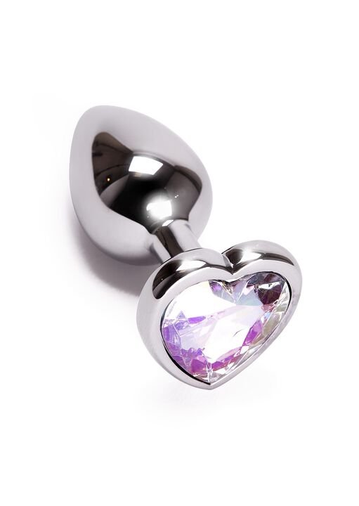 Small Jewelled Heart Metal Butt Plug