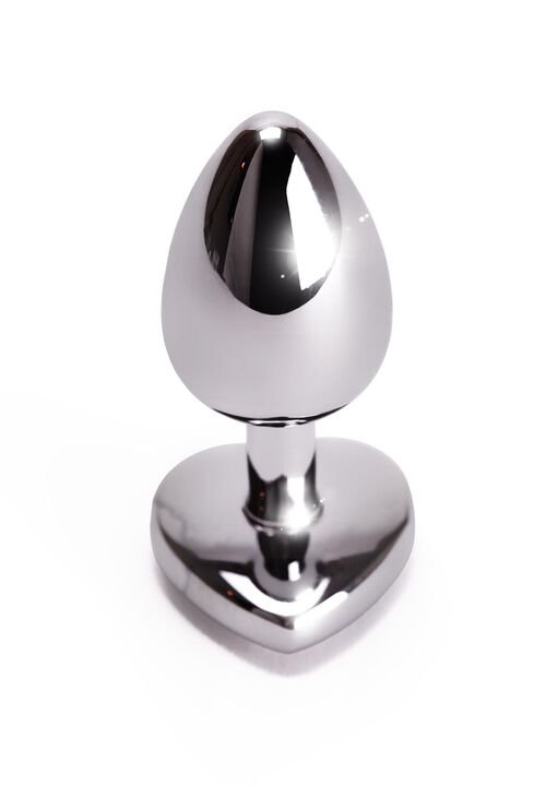 Small Jewelled Heart Metal Butt Plug - Image 3