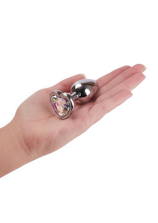 Small Jewelled Heart Metal Butt Plug - Image 6