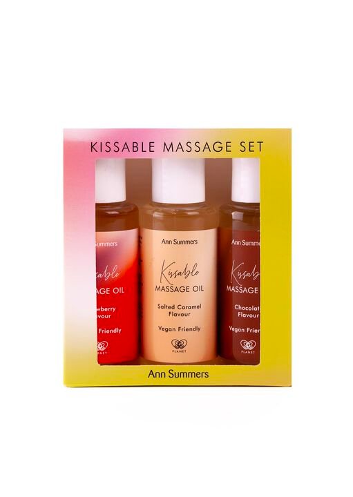 Kissable Flavoured Massage Oil 50ml Set - Pack of 3 - Image 2
