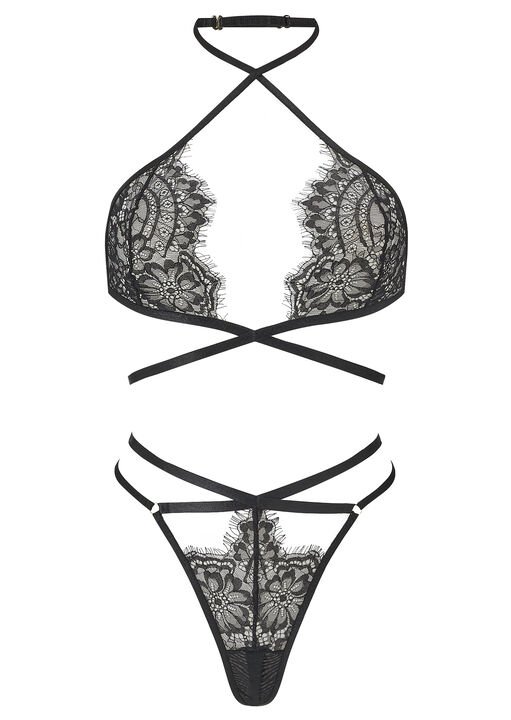 Infinite Crotchless Lace Lingerie 2 Piece Set
