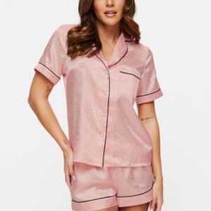 Signature Satin Short Set - Pale Pink