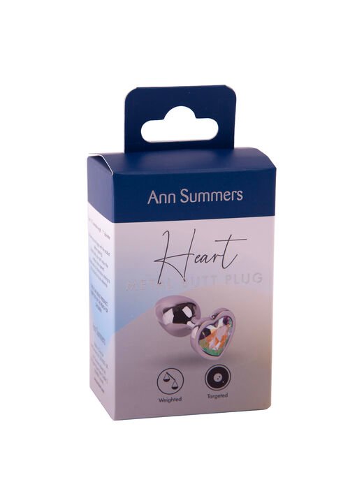 Small Jewelled Heart Metal Butt Plug - Image 2