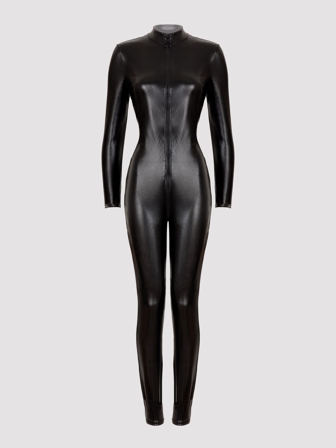 Lovehoney Plus Size Fierce Wet Look Zip-Around Catsuit - Image 6